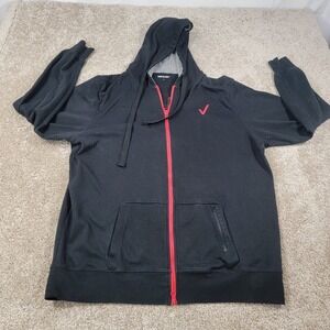 Verizon Mens Black Full Zip Hoodie Jacket Red Logo Size XL